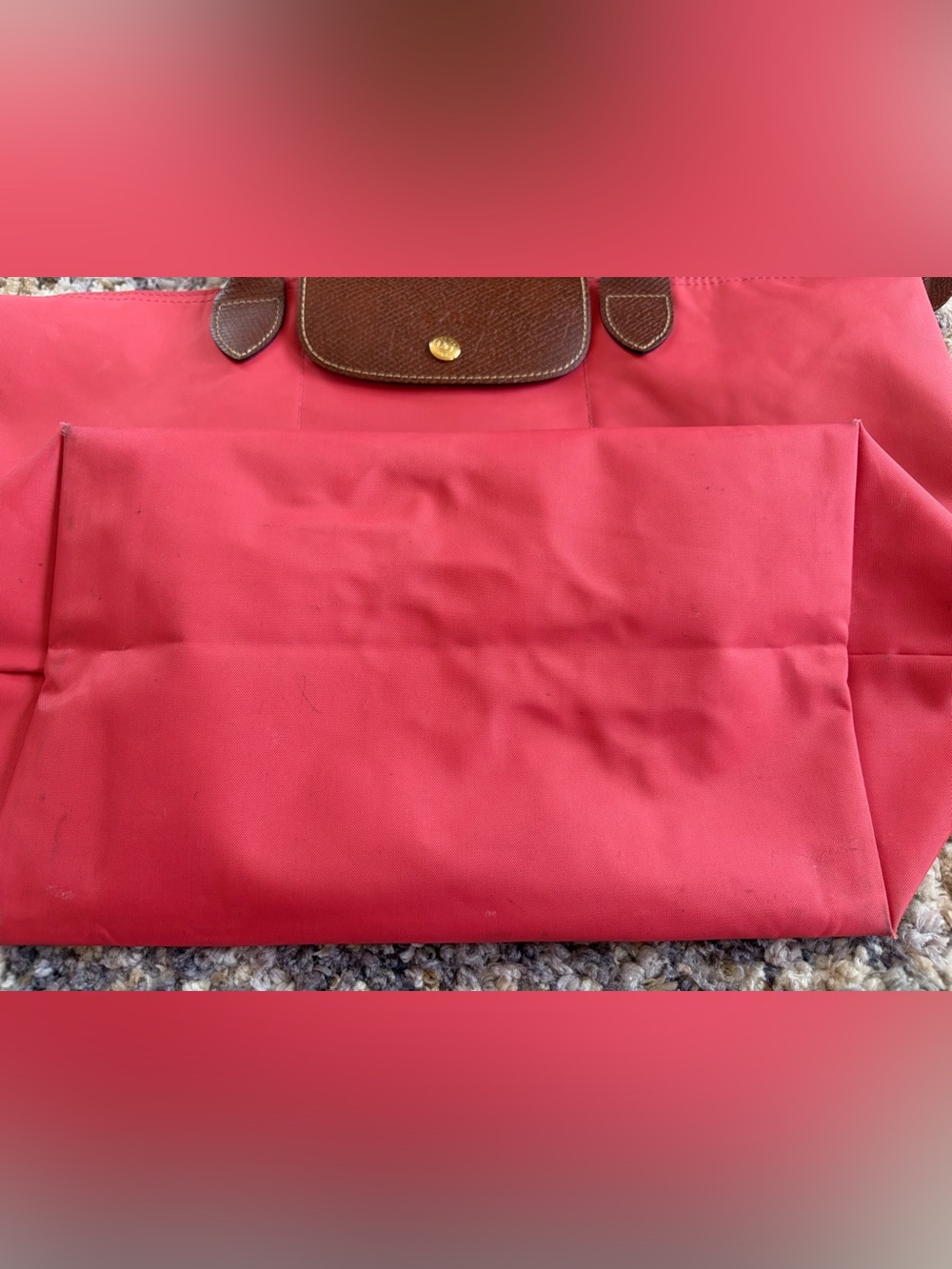 Longchamp Large Le Pliage Tote Grenadine Pink + Bonus Bag Organizer - Picture 14 of 15